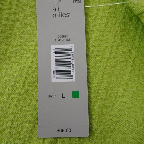 Ali Miles Tunic Top Women's Size L Green Colorful Boho Loose Fit Textured - Picture 10 of 10